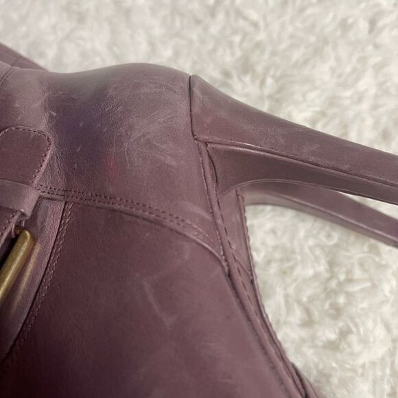 Rockport leather lavender quilted platform heels slip on knee high boots SZ 8.5 - Picture 11 of 14